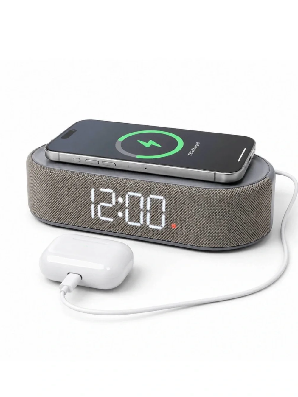 CAPELLO power tray alarm table clock wireless charger